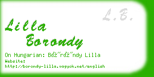 lilla borondy business card